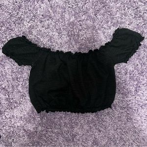 forever 21 off shoulder waffle knit top